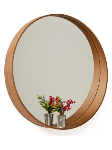 Evila Wandspiegel "Bias" in Hellbraun - Ø 80 cm