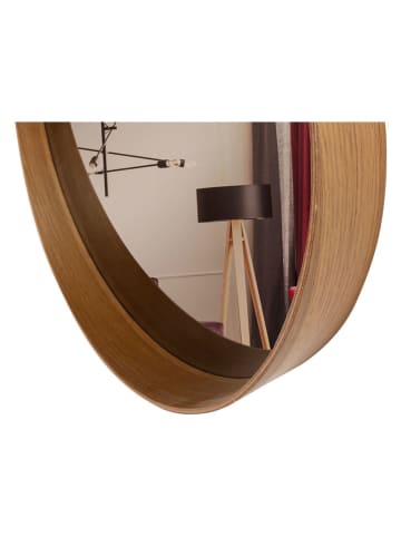 Evila Wandspiegel "Bias" lichtbruin - Ø 80 cm