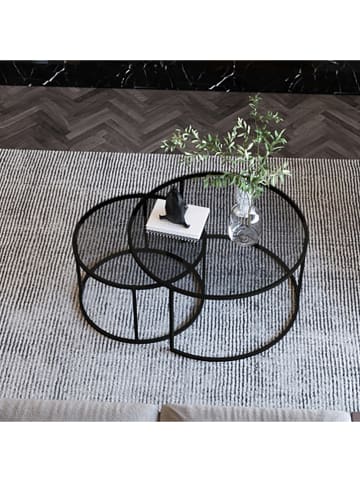 Evila 2-delige set: bijzettafels "Tokyo" zwart