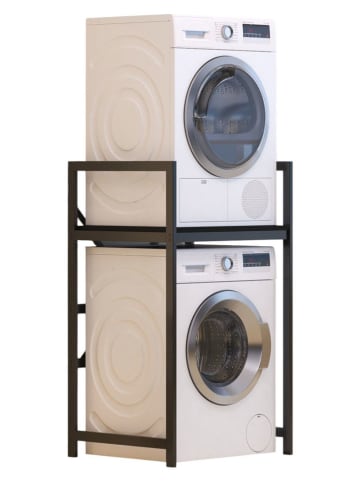 Evila Waschmaschinenschrank in Schwarz - (B)70 x (H)116 x (T)60 cm