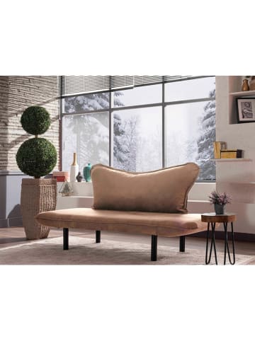 Evila Sofa w kolorze jasnobrązowym z funkcją leżanki - 150 x 70 x 65 cm