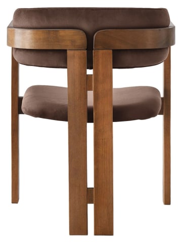 Evila Eetkamerstoel bruin/lichtbruin - (B)58 x (H)76 x (D)49 cm