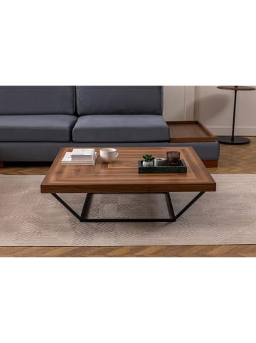 Evila Salontafel bruin/zwart - (B)100 x (H)32 x (D)100 cm
