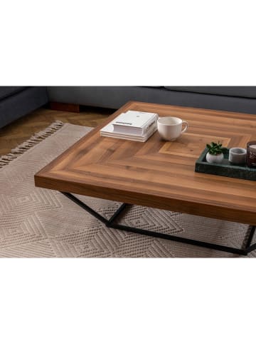 Evila Couchtisch in Braun/ Schwarz - (B)100 x (H)32 x (T)100 cm