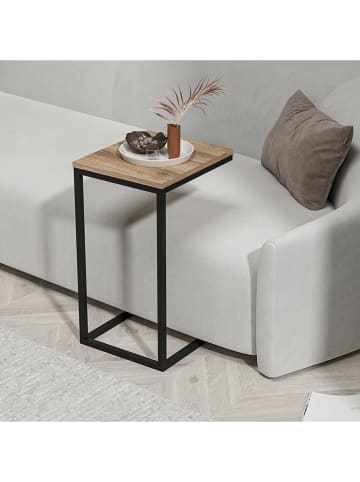 Evila Bijzettafel "Davin" lichtbruin/zwart - (B)35 x (H)65 x (D)40 cm