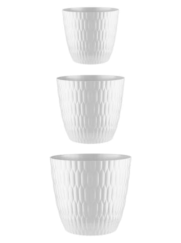 Evila 3-delige set: bloempotten wit