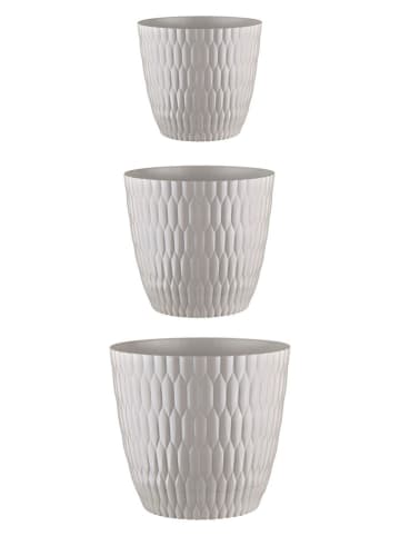 Evila 3-delige set: bloempotten lichtgrijs