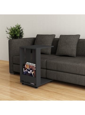 Evila Beistelltisch "Edi" in Anthrazit - (B)37 x (H)60 x (T)45 cm