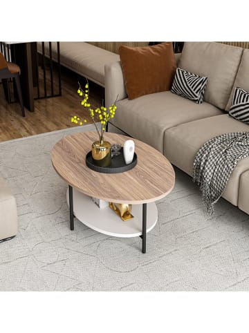 Evila Salontafel "Elis" lichtbruin - (H)36 x Ø 90 cm