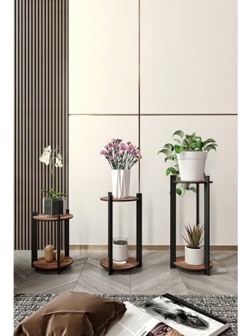 Evila 3-delige set: plantenstandaards bruin/zwart
