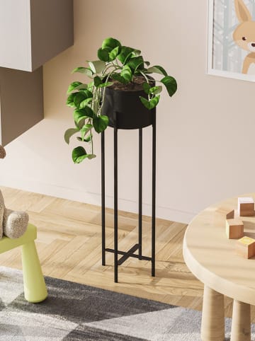 Evila Blumentopf in Schwarz - (H)78 x Ø 20 cm