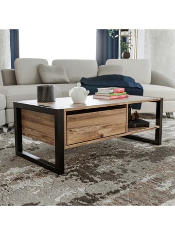 Evila Couchtisch "Haldizen" in Braun/ Schwarz - (B)105 x (H)40 x (T)55 cm