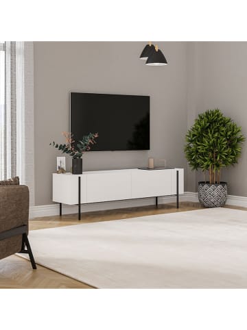 Evila Szafka RTV "Herman" w kolorze białym - 160 x 45,6 x 31,4 cm