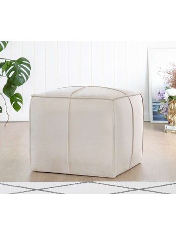 Evila Pouf in Beige - (B)52 cm - (H)44 cm - (T)52 cm