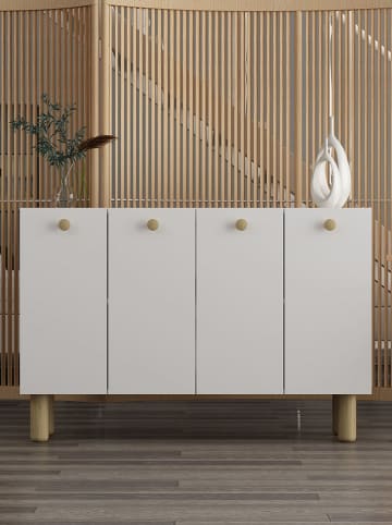 Evila Kredens w kolorze białym - 120 x 80 x 29,6 cm