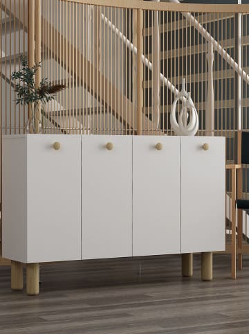 Evila Kredens w kolorze białym - 120 x 80 x 29,6 cm