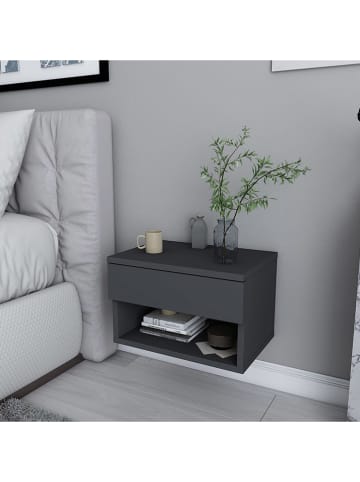 Evila Stolik nocny w kolorze antracytowym - 44,6 x 31,9 x 29 cm