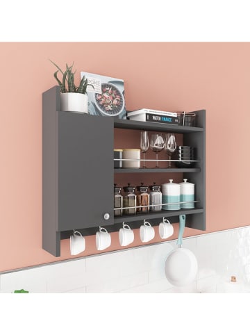 Evila Regał kuchenny "Knerr" w kolorze antracytowym - 85 x 65 x 15 cm