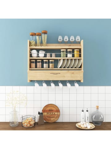 Evila Küchenregal "Knott" in Eiche - (B)85 x (H)65 x (T)15 cm