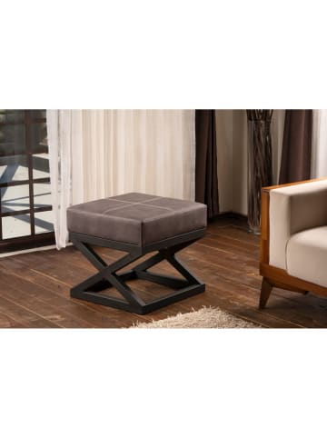 Evila Poef "Krupa" antraciet - (B)46 x (H)44 x (D)46 cm