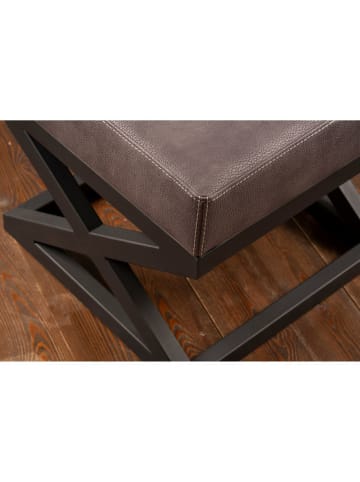 Evila Puf "Krupa" w kolorze antracytowym - 46 x 44 x 46 cm