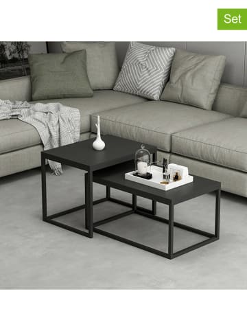 Evila 2er-Set: Beistelltische "Leka" in Schwarz