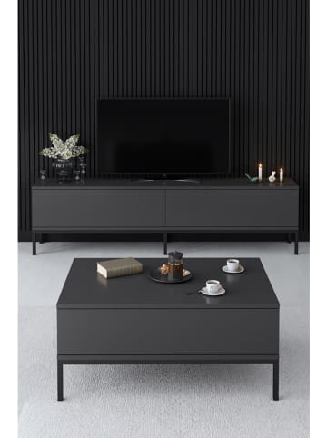 Evila Salontafel "Lord" antraciet/zwart - (B)90 x (H)40 x (D)60 cm