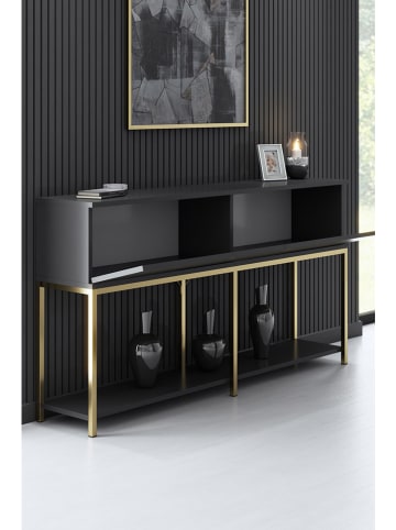 Evila Sideboard "Lord" antraciet/goudkleurig- (B)150 x (H)80 x (D)30 cm