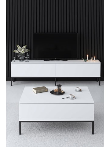 Evila Couchtisch "Lord" in Weiß/ Schwarz - (B)90 x (H)40 x (T)60 cm