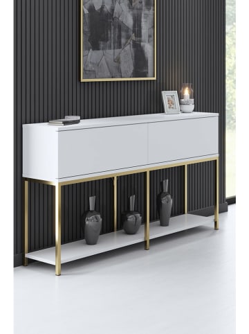 Evila Konsole "Lord" in Weiß/ Gold - (B)150 x (H)80 x (T)30 cm