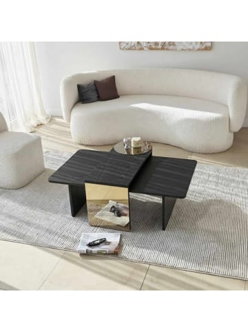 Evila Set van twee bijzettafels "Luna" zwart