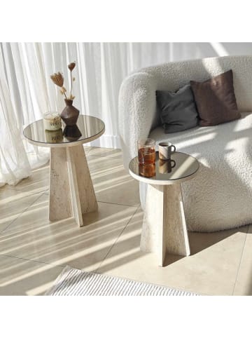 Evila 2er-Set: Beistelltische "Luna" in Beige