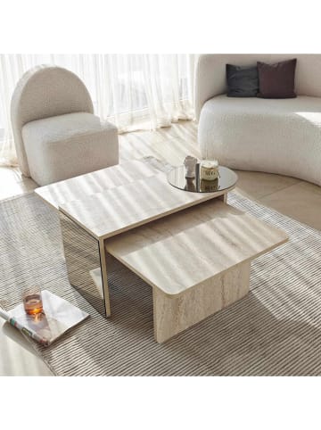 Evila Stoliki (2 szt.) "Luna" w kolorze jasnobrązowym