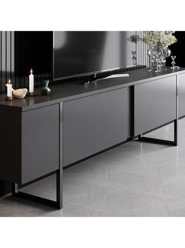 Evila Szafka RTV "Luxe" w kolorze antracytowym - 180 x 50 x 30 cm