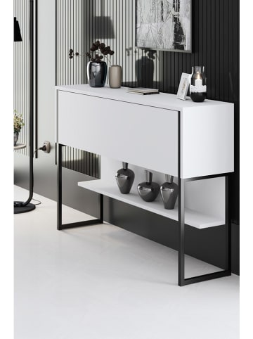 Evila Sideboard "Luxe" in Weiß/ Schwarz - (B)120 x (H)80 x (T)30 cm
