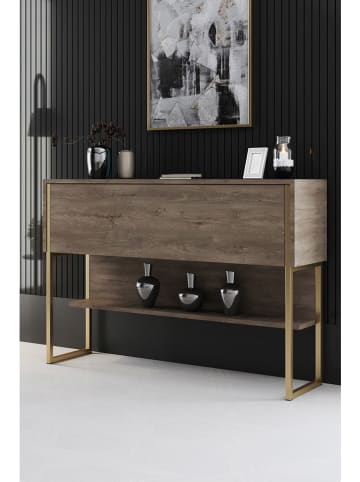 Evila Sideboard "Luxe" in Braun/ Gold - (B)120 x (H)80 x (T)30 cm