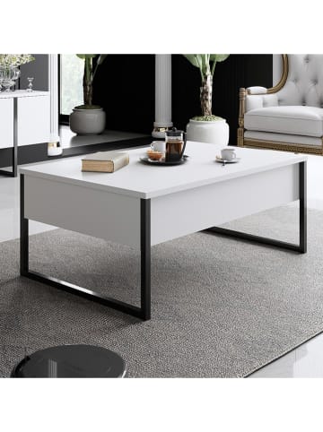 Evila Salontafel "Luxe" wit/zwart - (B)90 x (H)40 x (D)60 cm