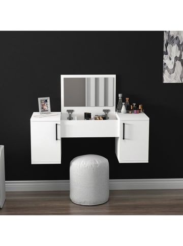 Evila Make-Up-Tisch "Mercan" in Weiß - (B)100 x (H)38,6 x (T)35 cm