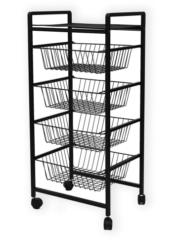 Evila Keukenkast "Merlin" zwart - (B)41 x (H)83,5 x (D)31,5 cm