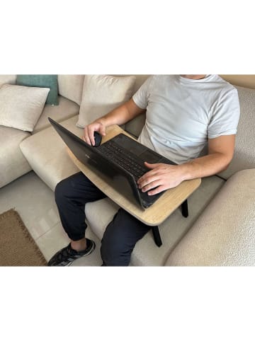 Evila Laptoptafel "Milton" lichtbruin/zwart - (B)60 x (H)24 x (D)34 cm