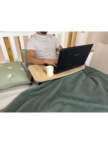 Evila Stolik "Milton" w kolorze jasnobrązowo-czarnym pod laptopa - 60 x 24 x 34 cm