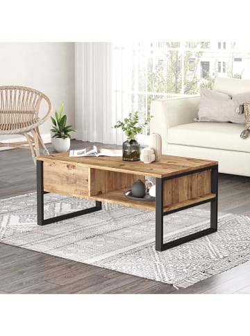 Evila Salontafel lichtbruin/zwart - (B)100 x (H)44,4 x (D)59,7 cm