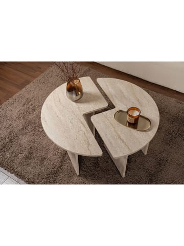Evila Salontafel "Moira" beige - (H)41 x Ø 90 cm