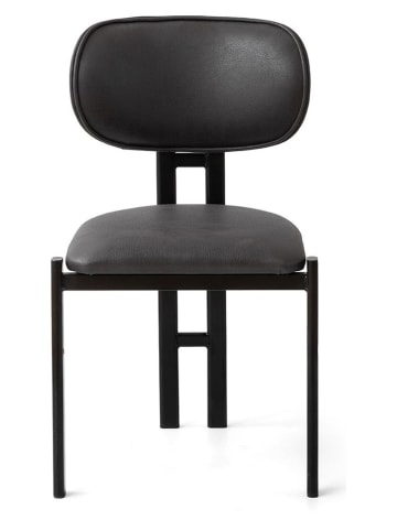 Evila 2-delige set: eetkamerstoelen "Muriz" antraciet - (B)43 x (H)83 x (D)47,5 cm