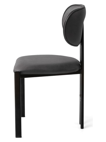 Evila 2-delige set: eetkamerstoelen "Muriz" antraciet - (B)43 x (H)83 x (D)47,5 cm