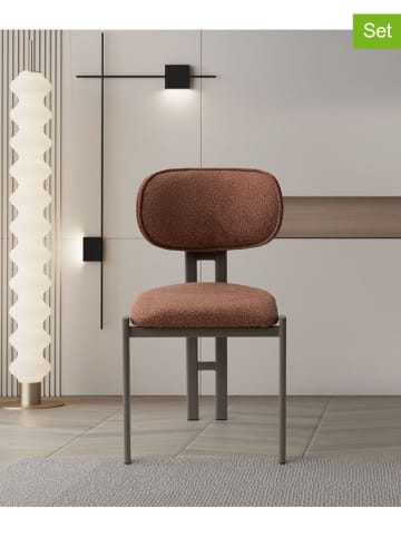 Evila 2-delige set: eetkamerstoelen "Muriz" rood - (B)43 x (H)83 x (D)47,5 cm