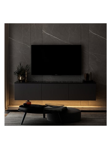 Evila Szafka RTV w kolorze czarnym - 160 x 35 x 32 cm