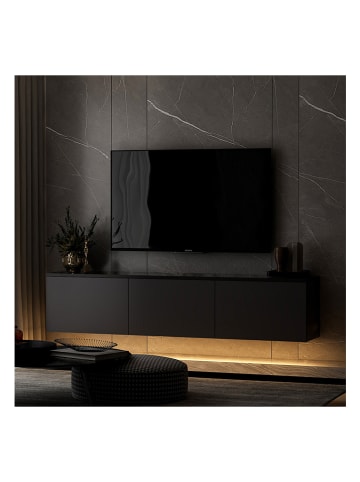 Evila Szafka RTV w kolorze czarnym - 160 x 35 x 32 cm