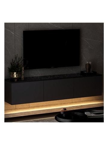 Evila TV-Regal in Schwarz - (B)160 x (H)35 x (T)32 cm