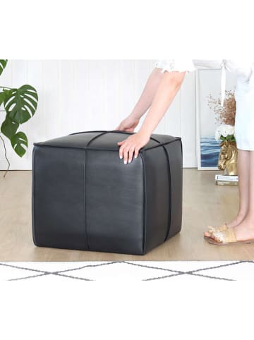 Evila Pouf in Dunkelblau - (B)52 cm - (H)44 cm - (T)52 cm